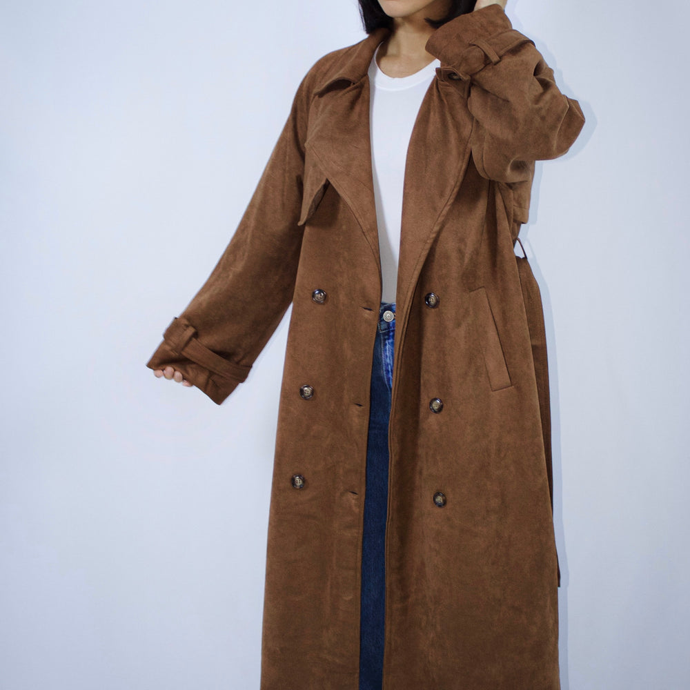 
                      
                        Sienna Faux Suede Trench Coat
                      
                    