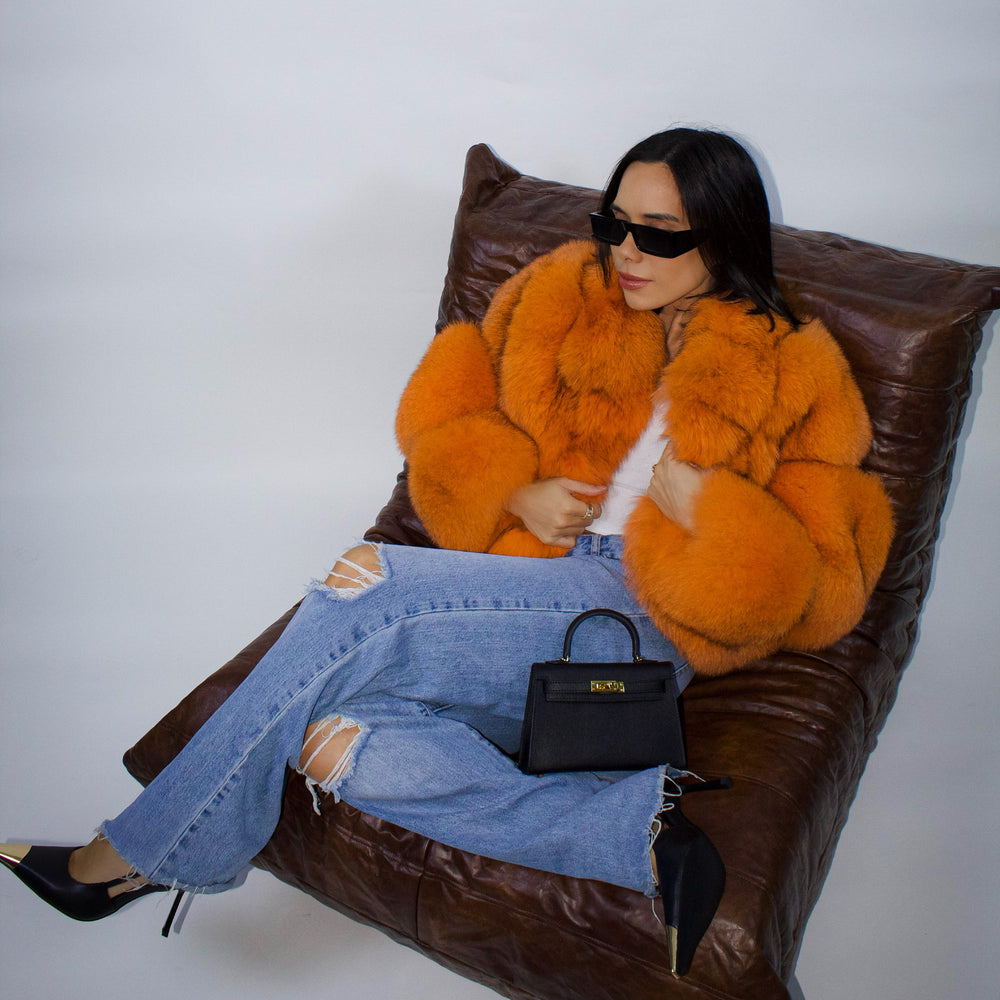 Alessia Luxe Orange Coat (Made-To-Order: Estimated ship date (2-3 weeks)