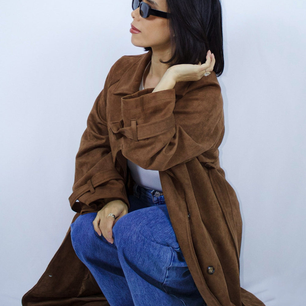 
                      
                        Sienna Faux Suede Trench Coat
                      
                    