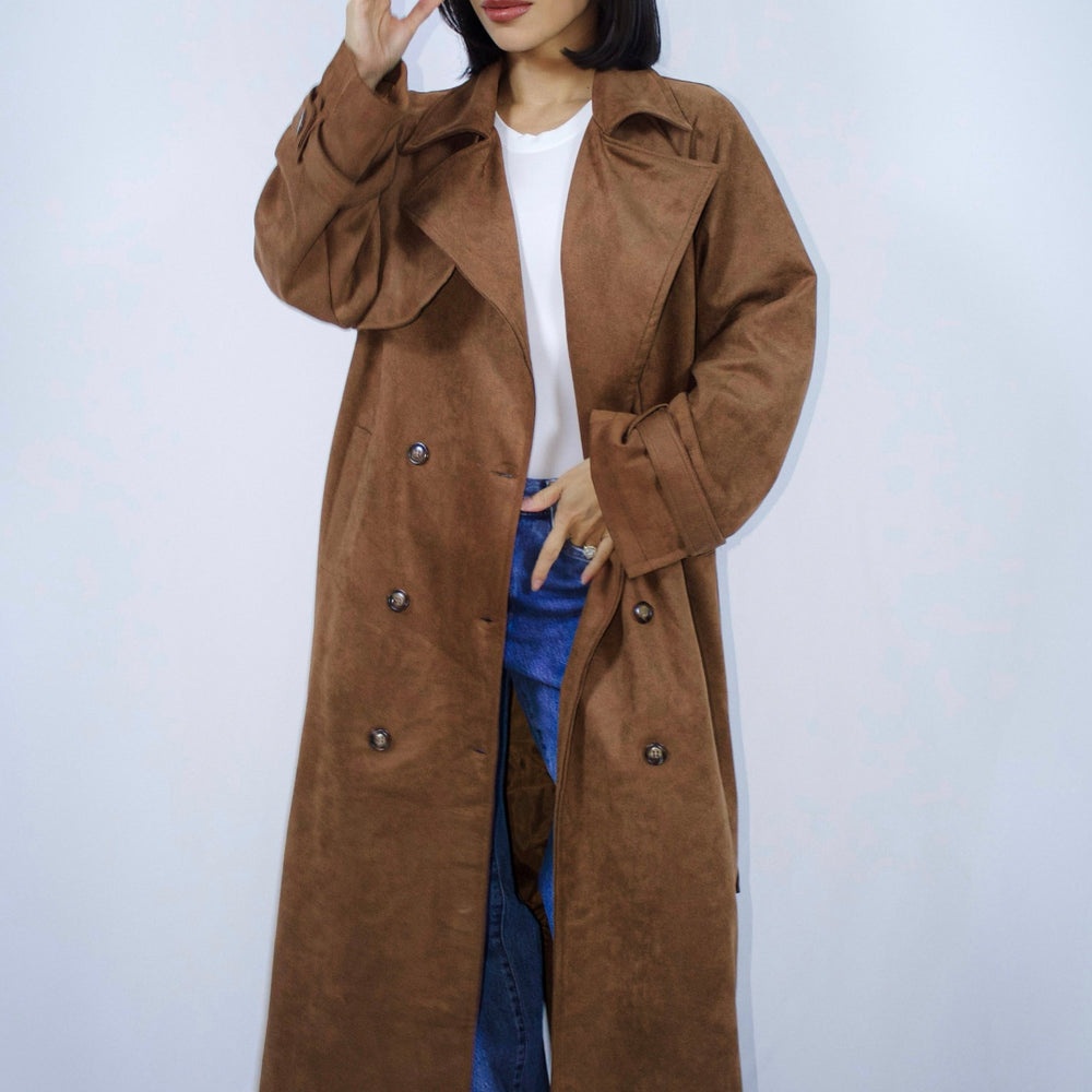 Sienna Faux Suede Trench Coat