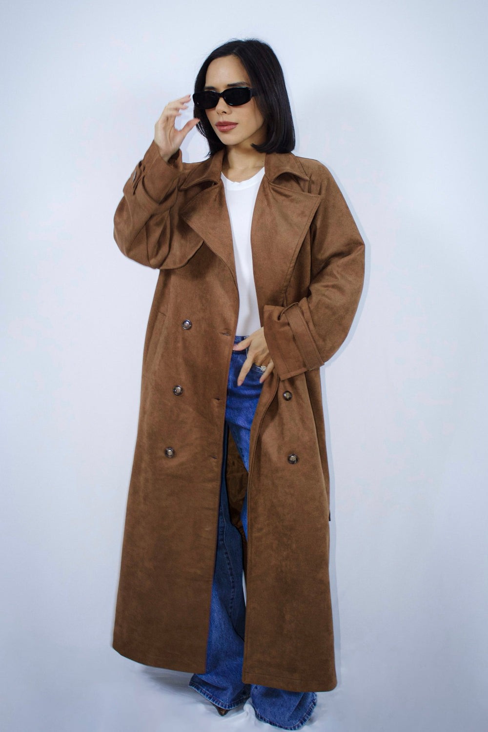 Sienna Faux Suede Trench Coat