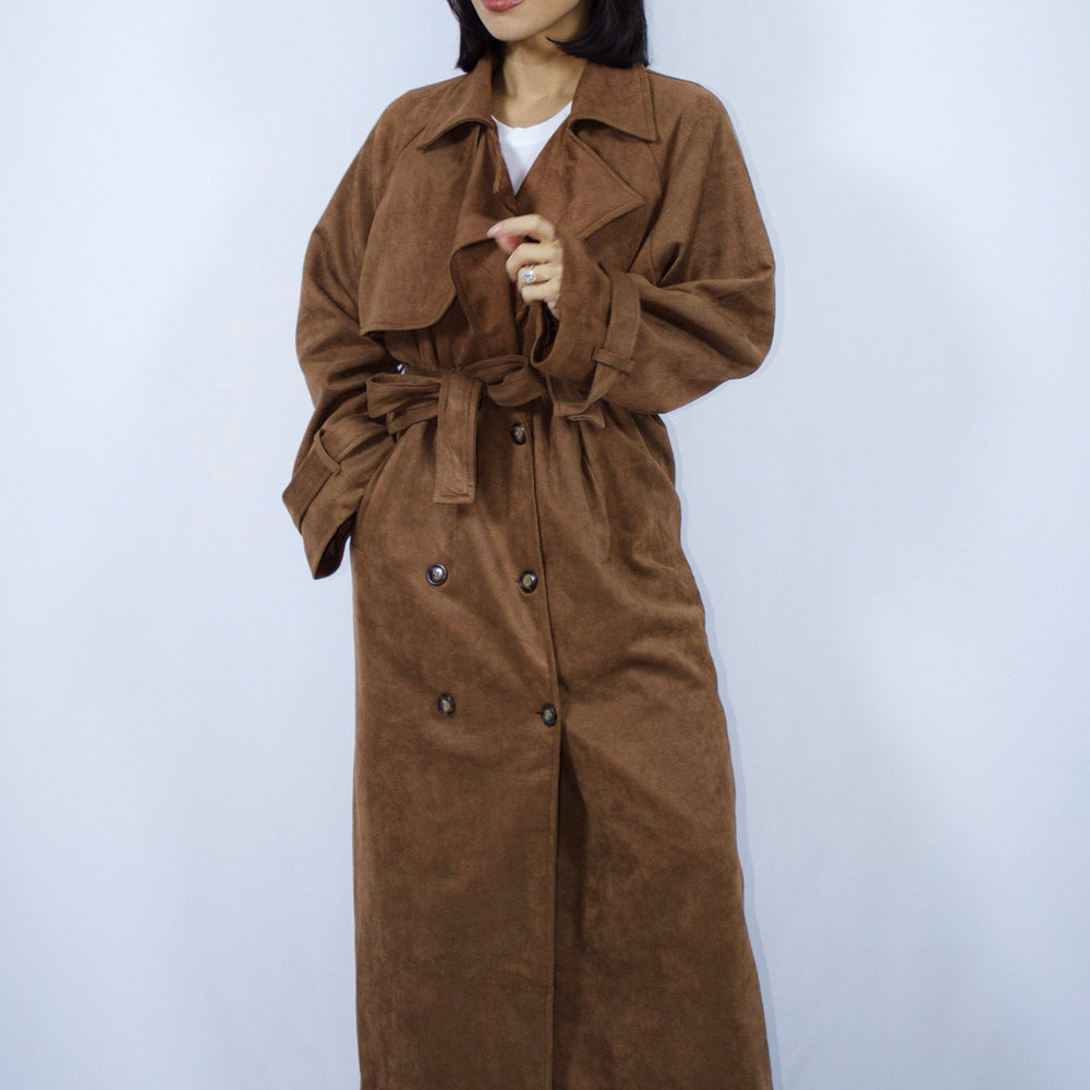 Sienna Faux Suede Trench Coat