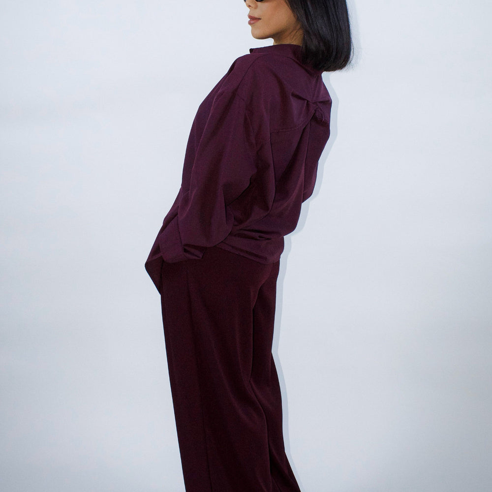 
                      
                        Margaux Wide Leg Burgundy Trousers
                      
                    