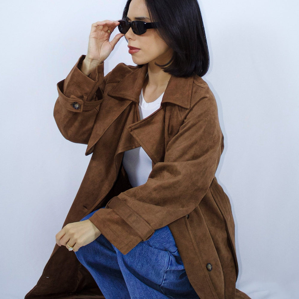 
                      
                        Sienna Faux Suede Trench Coat
                      
                    