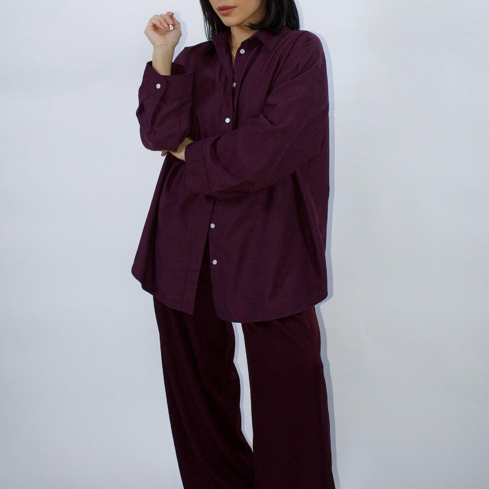 
                      
                        Margaux Burgundy Oversized Shirt
                      
                    