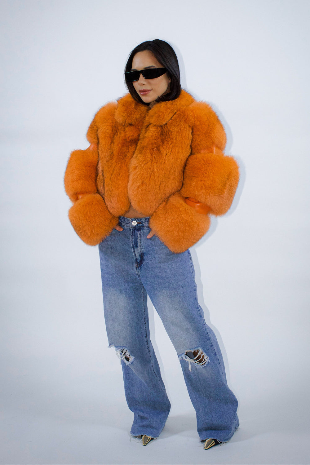 Alessia Luxe Orange Coat (Made-To-Order: Estimated ship date (2-3 weeks)