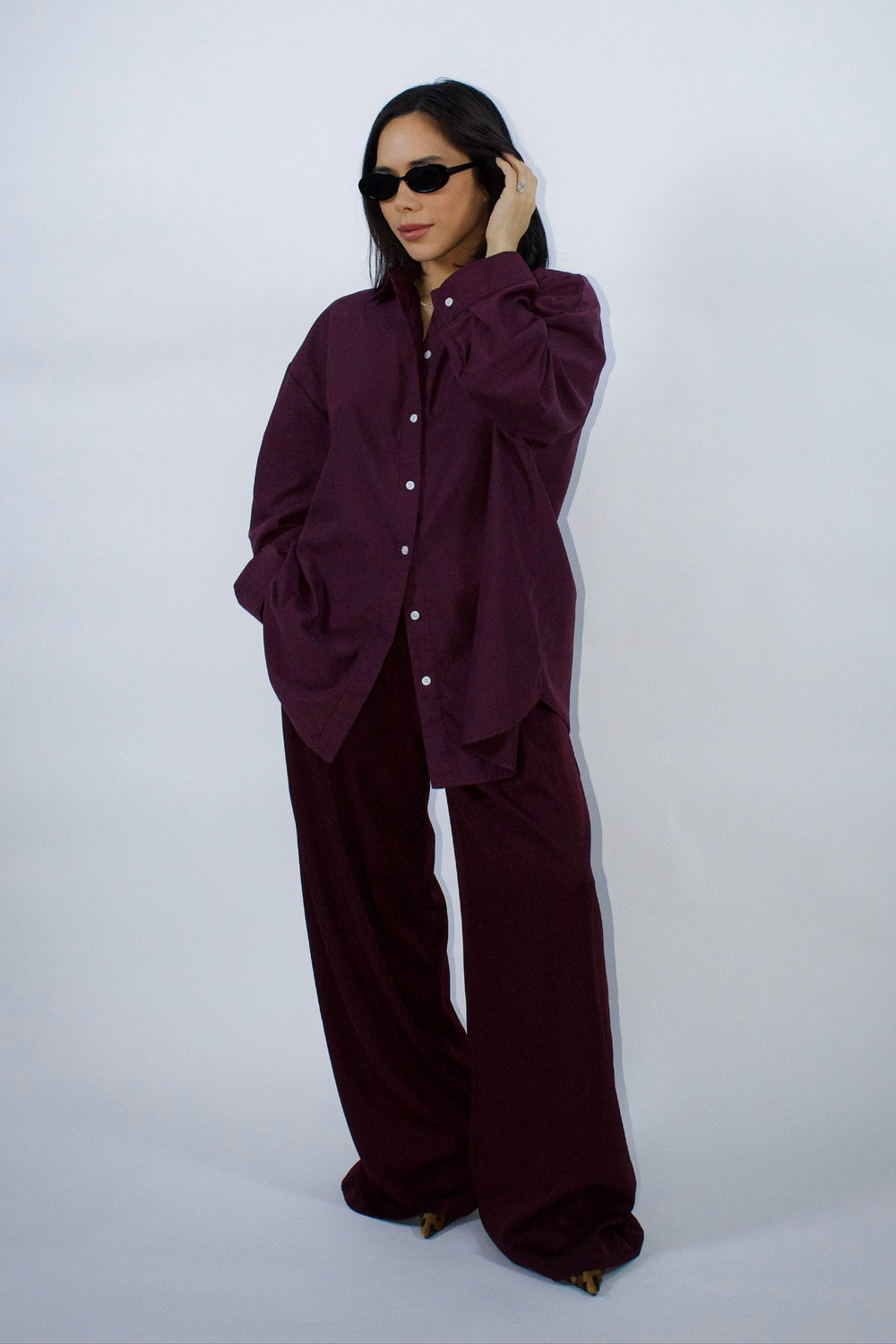 Margaux Burgundy Oversized Shirt